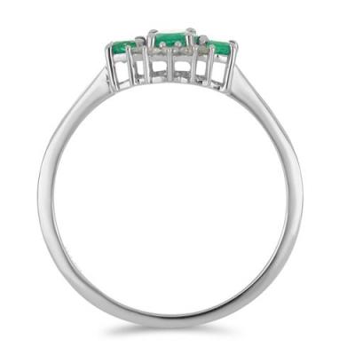BUY 925 SILVER SAKOTA EMERALD THREE STONE  RING